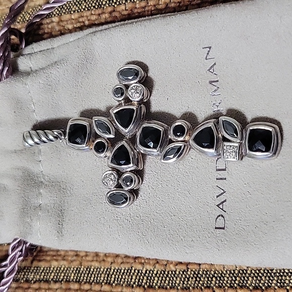 Authentic David Yurman 925  Black Onyx Cross - Picture 15 of 15